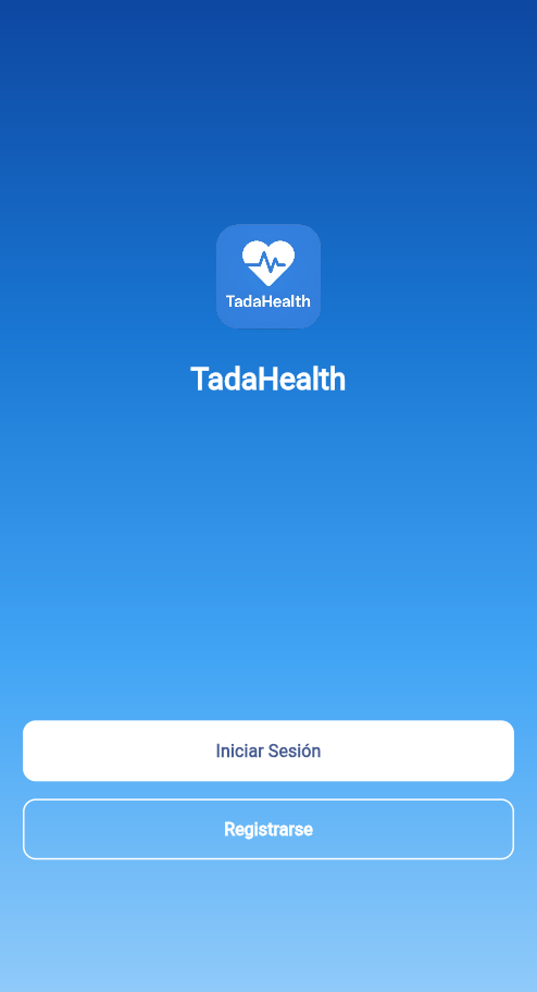 Pantalla de bienvenida de TadaHealth