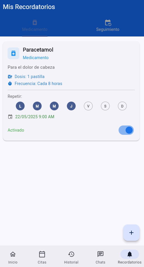 Recordatorio de medicamentos